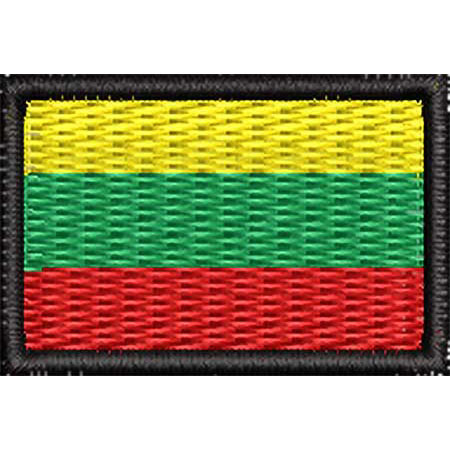 Patch Bordado Micro Bandeira Lituânia 2x3 cm Cód.MIBP62