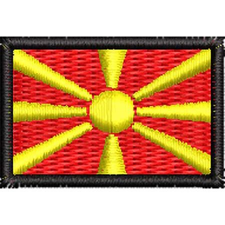 Patch Bordado Micro Bandeira Macedônia 2x3 cm Cód.MIBP208