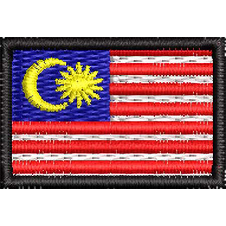 Patch Bordado Micro Bandeira Malásia 2x3 cm Cód.MIBP82