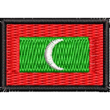 Patch Bordado Micro Bandeira Maldivas 2x3 cm Cód.MIBP211