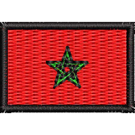 Patch Bordado Micro Bandeira Marrocos 2x3 cm Cód.MIBP32