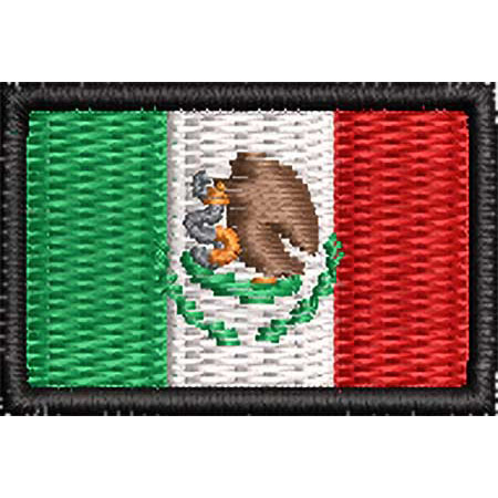 Patch Bordado Micro Bandeira México 2x3 cm Cód.MIBP38