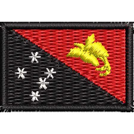 Patch Bordado Micro Bandeira Papua Nova Guiné 2x3 cm Cód.MIBP220