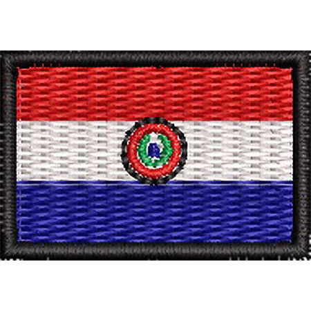 Patch Bordado Micro Bandeira Paraguai  2x3 cm Cód.MIBP13