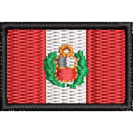 Patch Bordado Micro Bandeira Peru 2x3 cm Cód.MIBP23