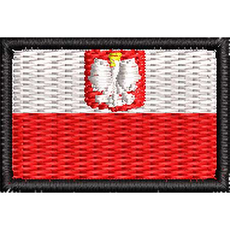 Patch Bordado Micro Bandeira Polônia 2x3 cm Cód.MIBP290