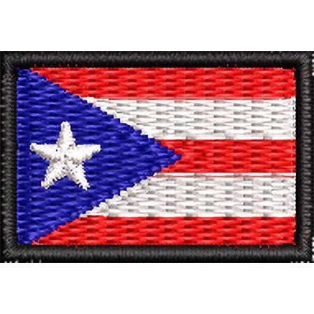 Patch Bordado Micro Bandeira Porto Rico 2x3 cm Cód.MIBP135