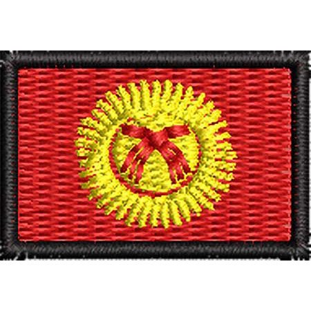 Patch Bordado Micro Bandeira Quirguistão 2x3 cm Cód.MIBP222