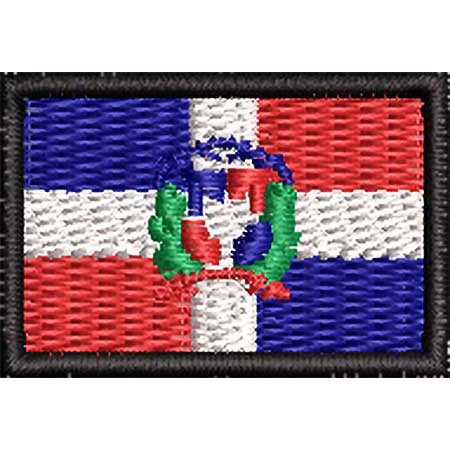 Patch Bordado Micro Bandeira República Dominicana 2x3 cm Cód.MIBP116