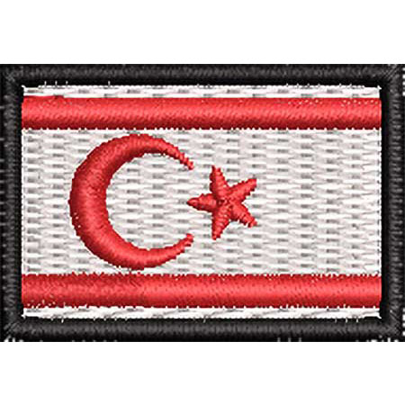 Patch Bordado Micro Bandeira República Turca do Norte de Chipre 2x3 cm Cód.MIBP277