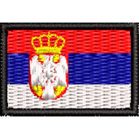 Patch Bordado Micro Bandeira Sérvia 2x3 cm Cód.MIBP166
