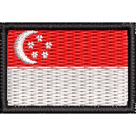 Patch Bordado Micro Bandeira Singapura 2x3 cm Cód.MIBP80