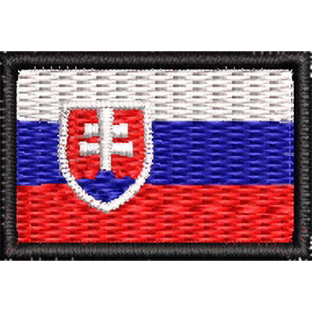 Patch Bordado Micro Bandeira Eslováquia 2x3 cm Cód.MIBP77