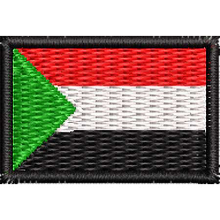 Patch Bordado Micro Bandeira Sudão 2x3 cm Cód.MIBP236