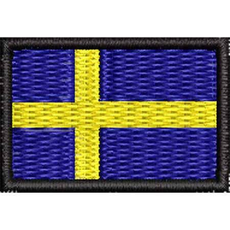 Patch Bordado Micro Bandeira Suécia 2x3 cm Cód.MIBP17