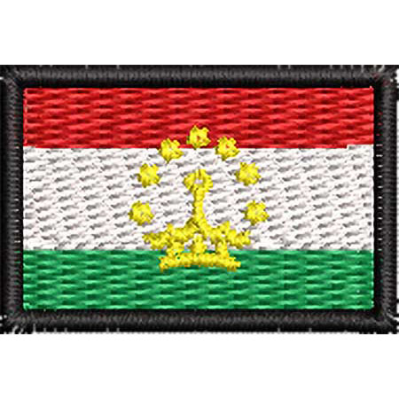 Patch Bordado Micro Bandeira Tadjiquistão 2x3 cm Cód.MIBP238