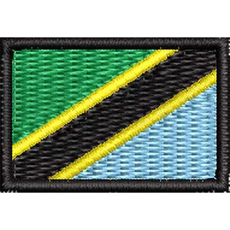 Patch Bordado Micro Bandeira Tanzânia 2x3 cm Cód.MIBP161