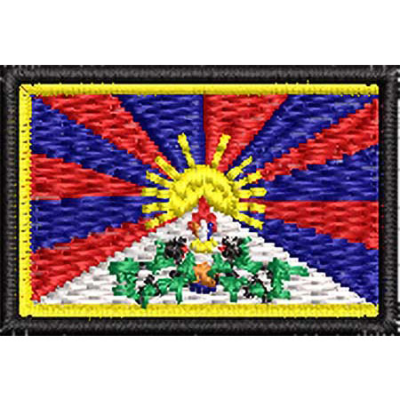 Patch Bordado Micro Bandeira Tibet 2x3 cm Cód.MIBP255