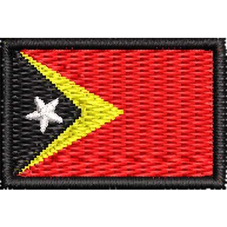 Patch Bordado Micro Bandeira Timor Leste 2x3 cm Cód.MIBP93