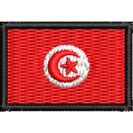 Patch Bordado Micro Bandeira Tunizia 2x3 cm Cód.MIBP100