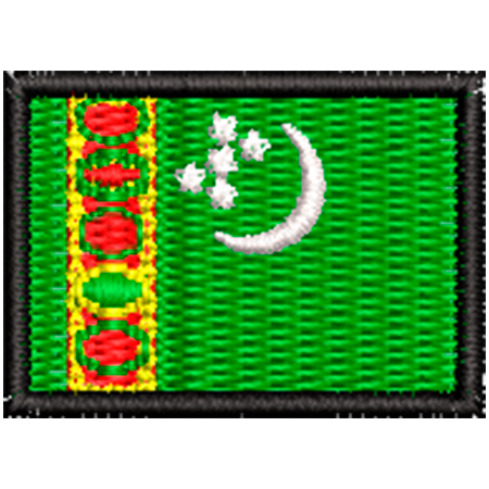 Patch Bordado Micro Bandeira Turcomenistão 2x3 cm Cód.MIBP243