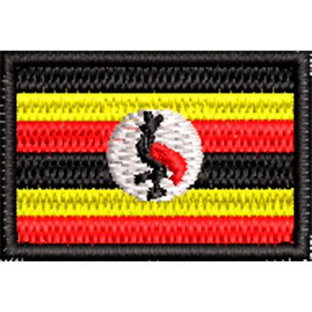 Patch Bordado Micro Bandeira Uganda 2x3 cm Cód.MIBP159