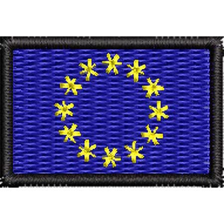 Patch Bordado Micro Bandeira União Européia 2x3 cm Cód.MIBP113
