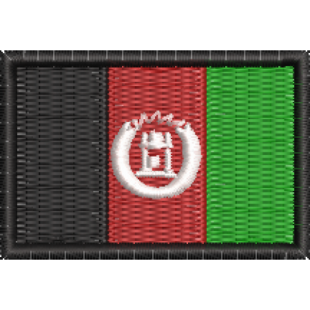 Patch Bordado Mini Bandeira Afeganistão 3x4,5cm Cód.MBP123