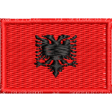 Patch Bordado Mini Bandeira Albânia3x4,5 cm Cód.MBP167