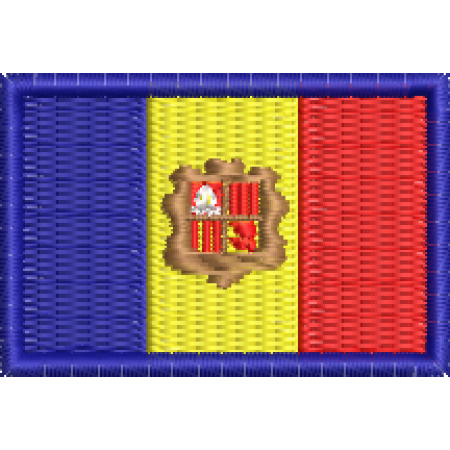 Patch Bordado Mini Bandeira Andorra 3x4,5 cm Cód.MBP124