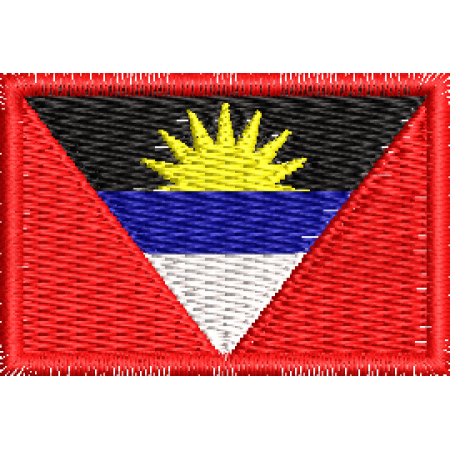 Patch Bordado Mini Bandeira Antígua e Barbuda 3x4,5 cm Cód.MBP168 