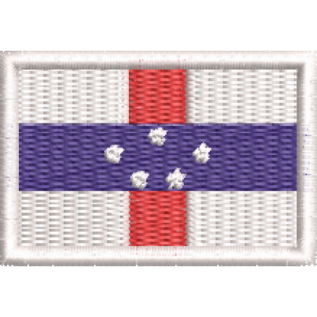 Patch Bordado Mini Bandeira Antilhas Holandesas 3x4,5cm Cód.MBP246