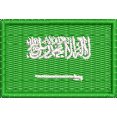 Patch Bordado Mini Bandeira Arábia Saudita 3x4,5 cm Cód.MBP25