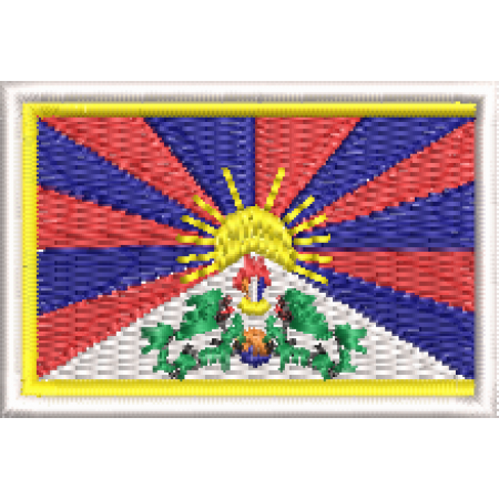 Patch Bordado Mini Bandeira Bandeira Tibet 3x4,5 cm Cód.MBP255