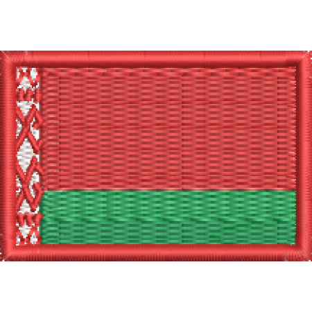 Patch Bordado Mini Bandeira Belarus Bielo Rússia3x4,5 cm Cód.MBP174