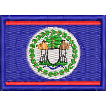 Patch Bordado Mini Bandeira Belize 3x4,5cm Cód.MBP144