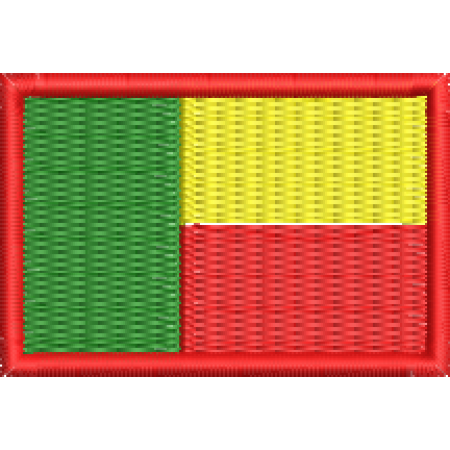 Patch Bordado Mini Bandeira Benin 3x4,5 cm Cód.MBP173