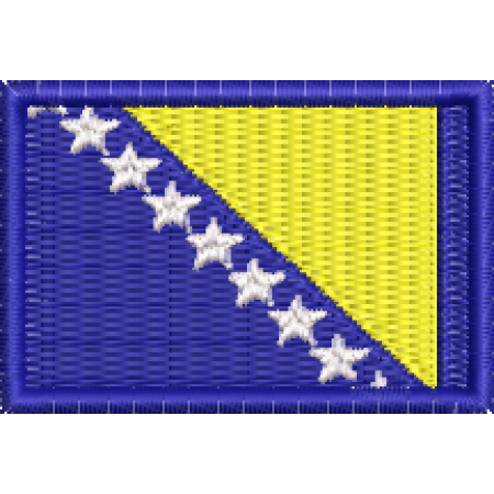 Patch Bordado Mini Bandeira Bósnia 3x4,5cm Cód.MBP139