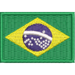 Patch Bordado Mini Bandeira Brasil 3x4,5cm Cód.MBP249