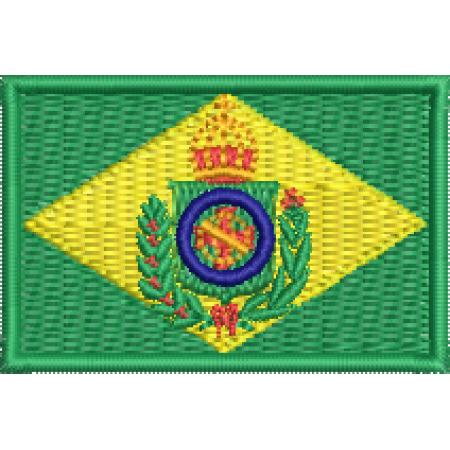 Patch Bordado Mini Bandeira Brasil Imperial 3x4,5 cm Cód.MBP254