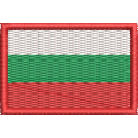 Patch Bordado Mini Bandeira Bulgária 3x4,5 cm Cód.MBP176