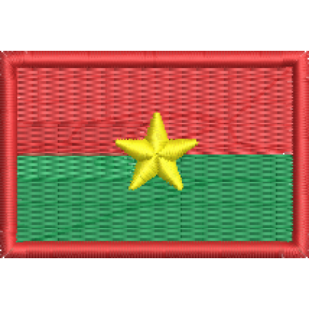 Patch Bordado Mini Bandeira Burkina Faso 3x4,5 cm Cód.MBP177
