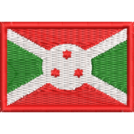 Patch Bordado Mini Bandeira Burundi 3x4,5 cm Cód.MBP178