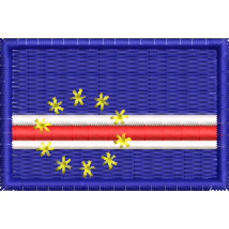 Patch Bordado Mini Bandeira Cabo Verde 3x4,5 cm Cód.MBP26