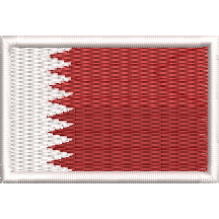Patch Bordado Mini Bandeira Catar / Qatar3x4,5 cm Cód.MBP142