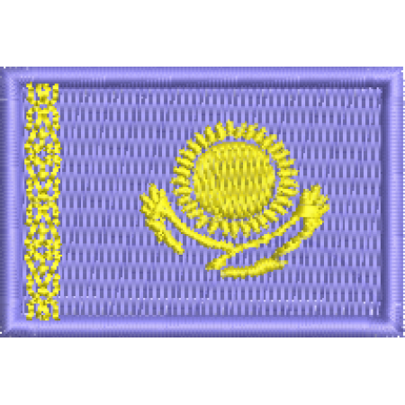 Patch Bordado Mini Bandeira Cazaquistão 3x4,5 cm Cód.MBP180
