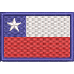 Patch Bordado Mini Bandeira Chile 3x4,5 cm Cód.MBP14