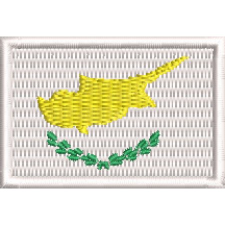 Patch Bordado Mini Bandeira Chipre 3x4,5 cm Cód.MBP186