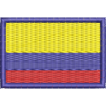 Patch Bordado Mini Bandeira Colômbia 3x4,5 cm Cód.MBP22