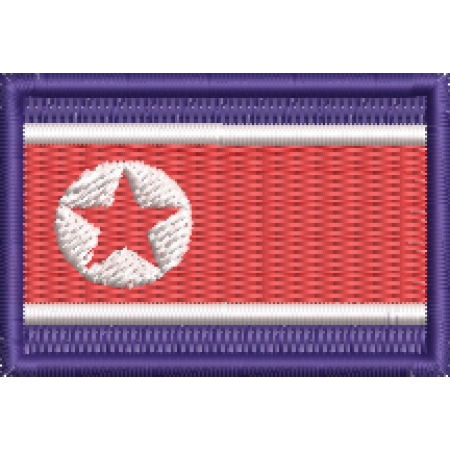 Patch Bordado Mini Bandeira Coréia do Norte 3x4,5 cm Cód.MBP187